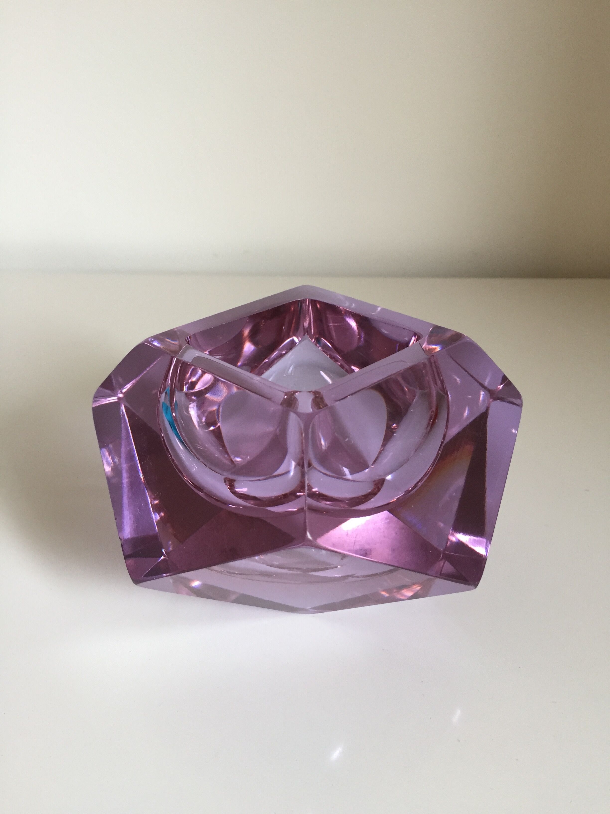 Sommerso cup by Flavio Poli glass from Murano, Italy, 1960