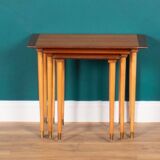 Retro Teak 1960s Set of 3 Nesting Tables By Torpe Mobelfabrikk, Norway Coffee Tables