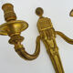 Old pair of bronze double fire wall sconces, signed md