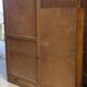 Asymmetrical wardrobe, Art Deco, 1930s walnut burl, wardrobe, shelves, drawers
