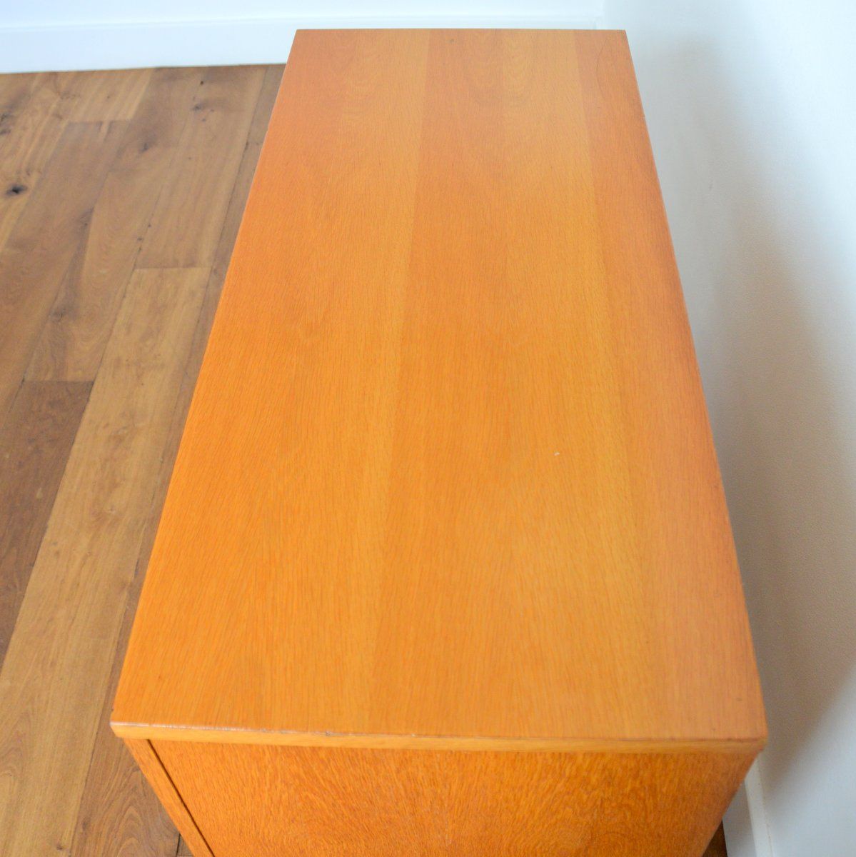 Storage cabinet with sliding curtain shutter 1950s