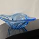 Large light blue Murano fruit bowl