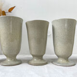 6 mazagrans in vintage speckled stoneware
