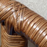 Vintage gold rattan armchair