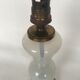 Glass lamp, velvet lampshade, cable and vintage switch