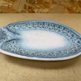 Ancien plat vallauris de jean austruy forme poisson céramique bleu gris #b654