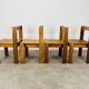 4 minimalist pine chairs Les Arcs, 1960s
