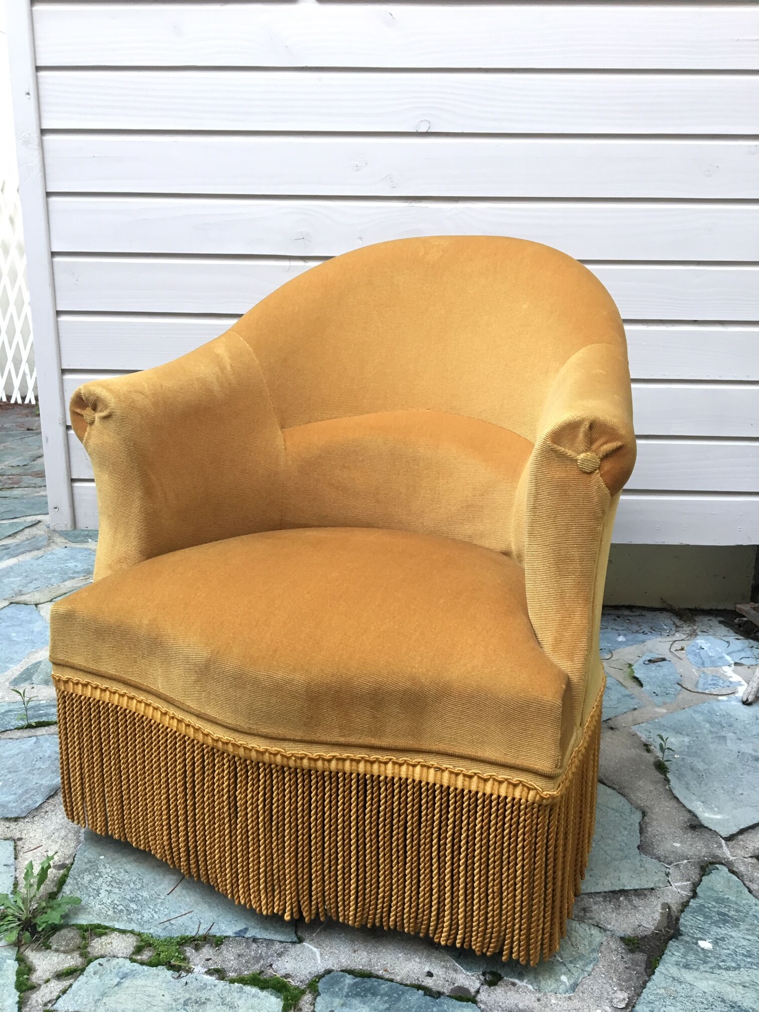 Velvet toad armchair