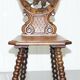 Chaise de vestibule Black Forrest en bois sculpté 19ème siècle