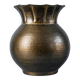 Vase vintage en laiton des années 1960, forme sphérique avec bord ondulé