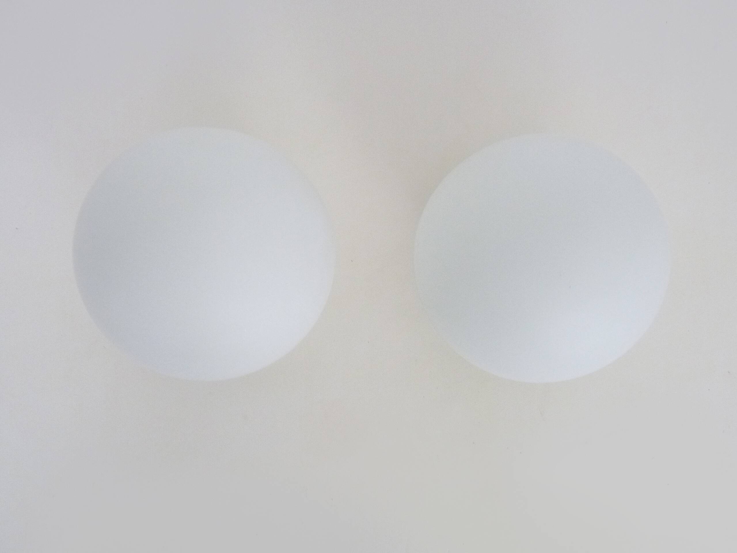 Pair of white mushroom-shaped wall lights. 1970s