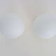 Pair of white mushroom-shaped wall lights. 1970s