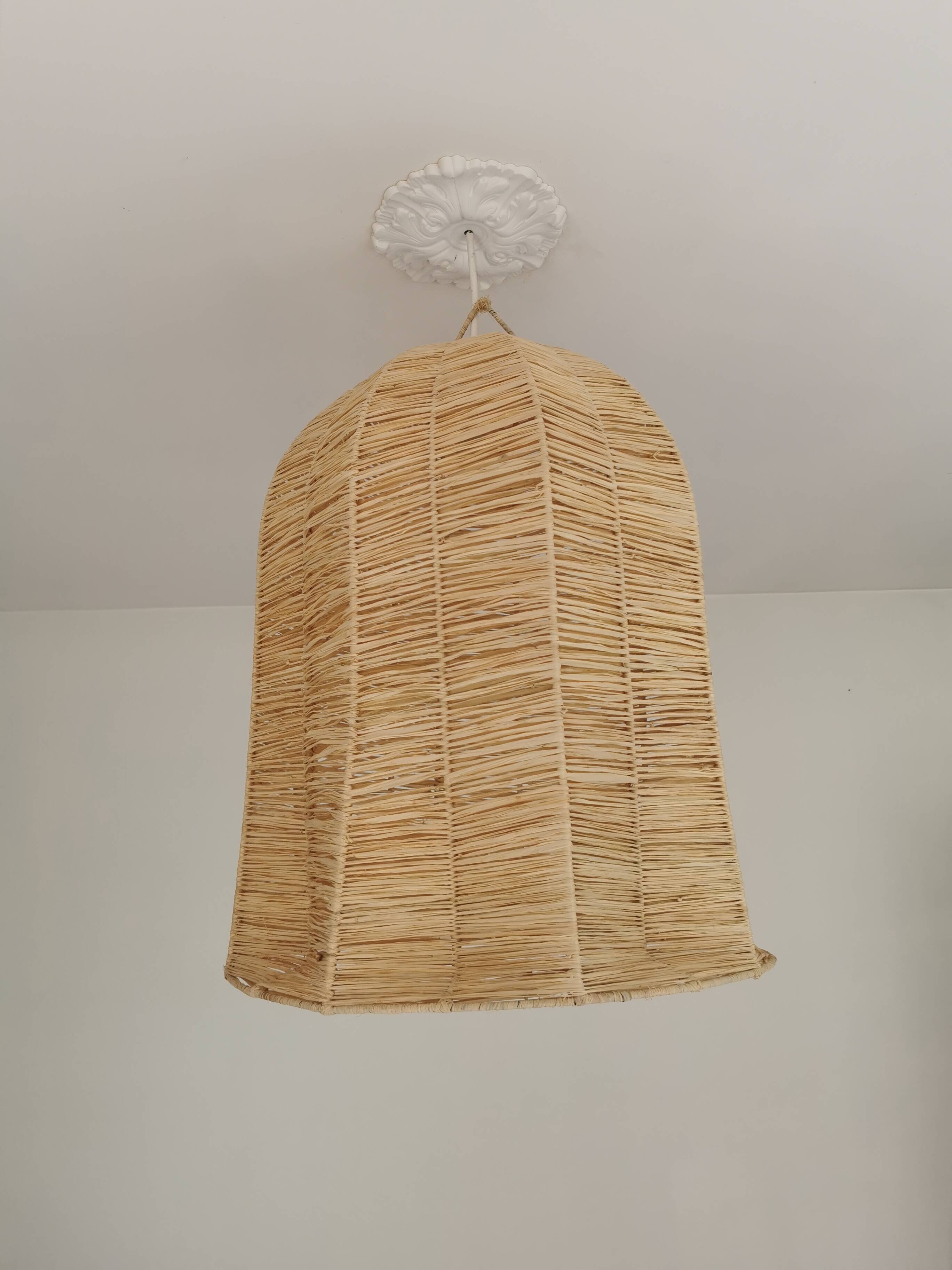 Suspension Gaby in Braided Raffia – 40×50 cm – Handmade in Morocco