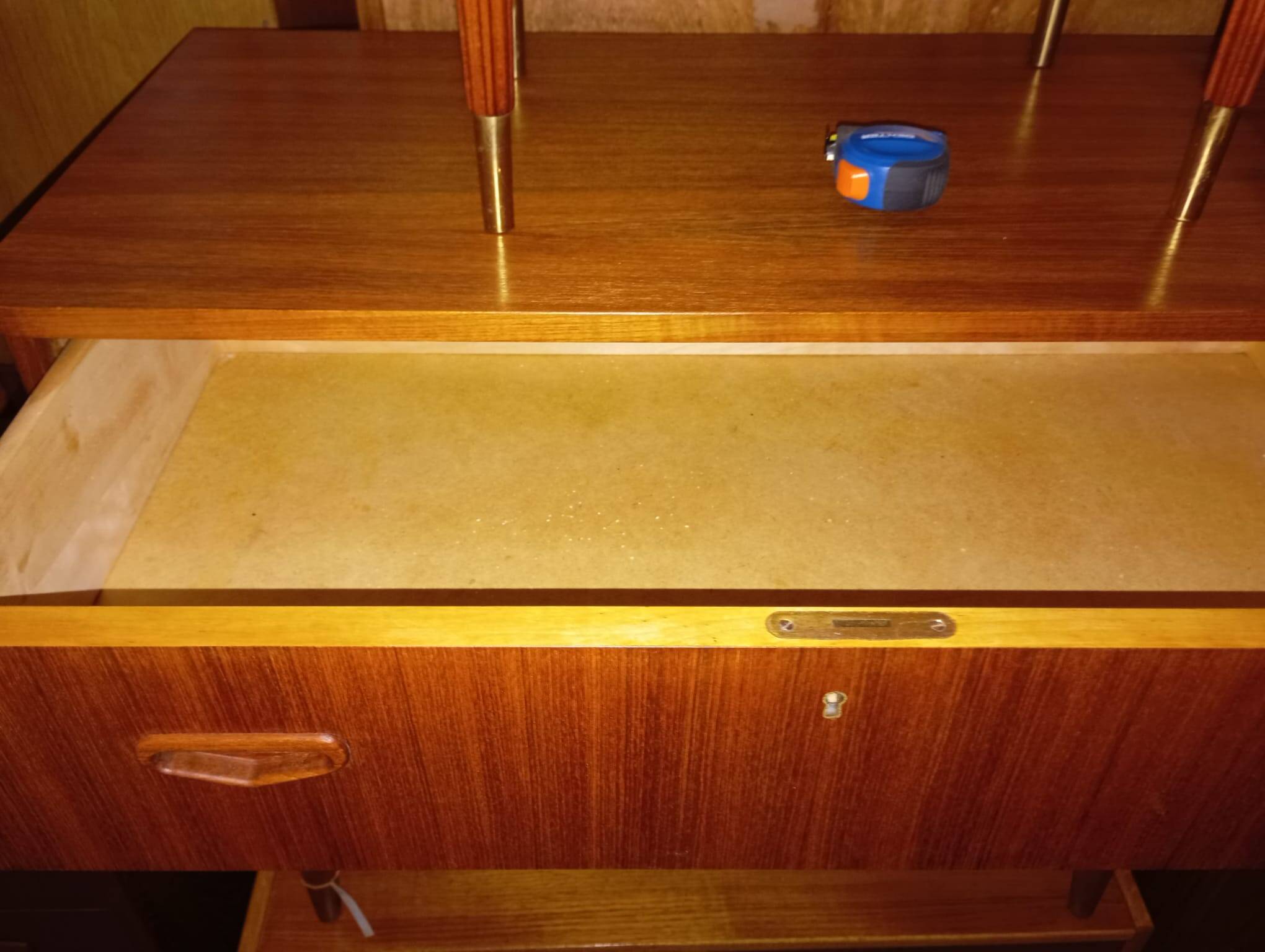 Scandinavian chest of drawers with three teak drawers from the 1960s.