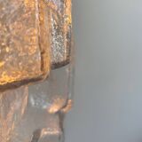 Vintage wall lamp in pressed molded bubble glass, France 1960