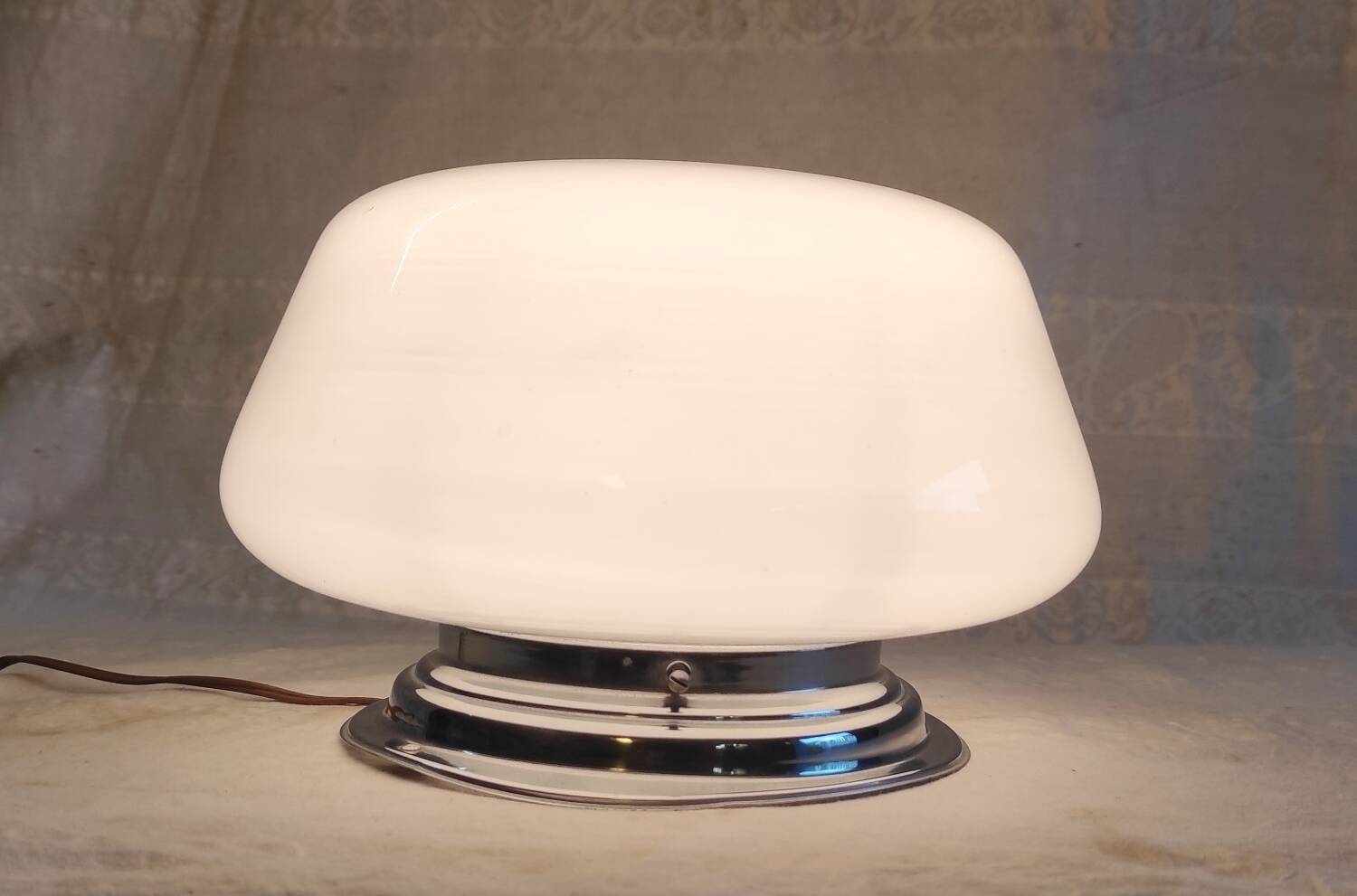 Art Deco ceiling light with opaline globe - mid 20th century