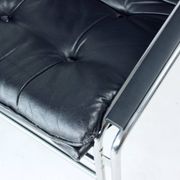 Mid Century Lounge Chairs In Chrome And Faux Leather, Czechoslovakia 1960s, Set Of 2