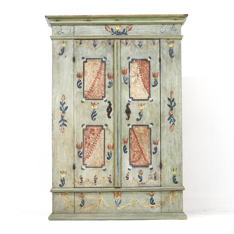 Cabinet de mariage peint, art populaire de ferme, 1794