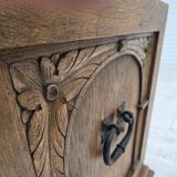 1950s, Danish 2-seater sofa, green furniture wool, oak wood.