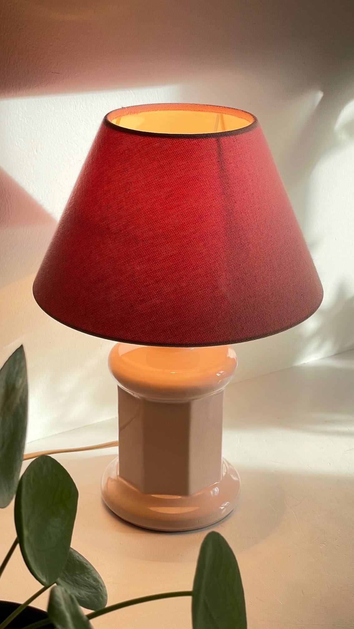 LAMPE Céramique Rose VINTAGE