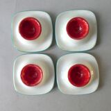 4 egg cups ceramic Saint Clément 60s