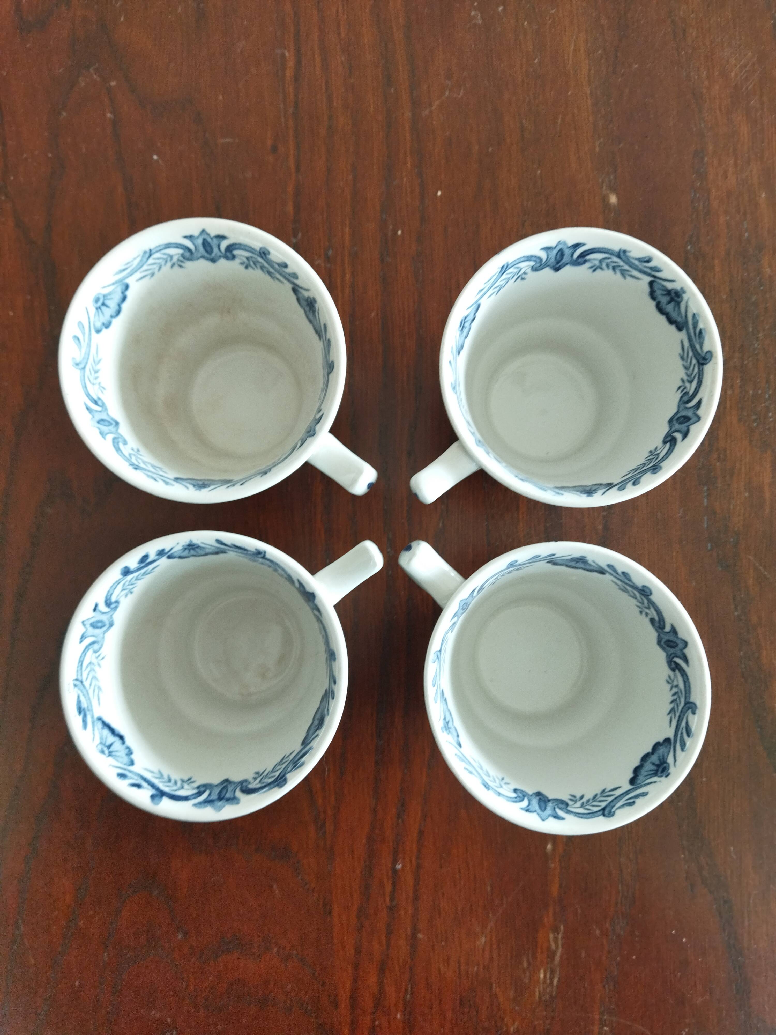 Ridgway "Windsor" English mocha cups blue