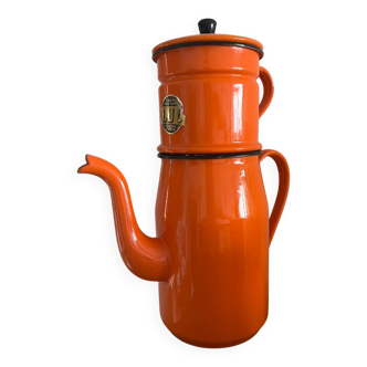 Vintage orange LUC coffee maker from the 70s