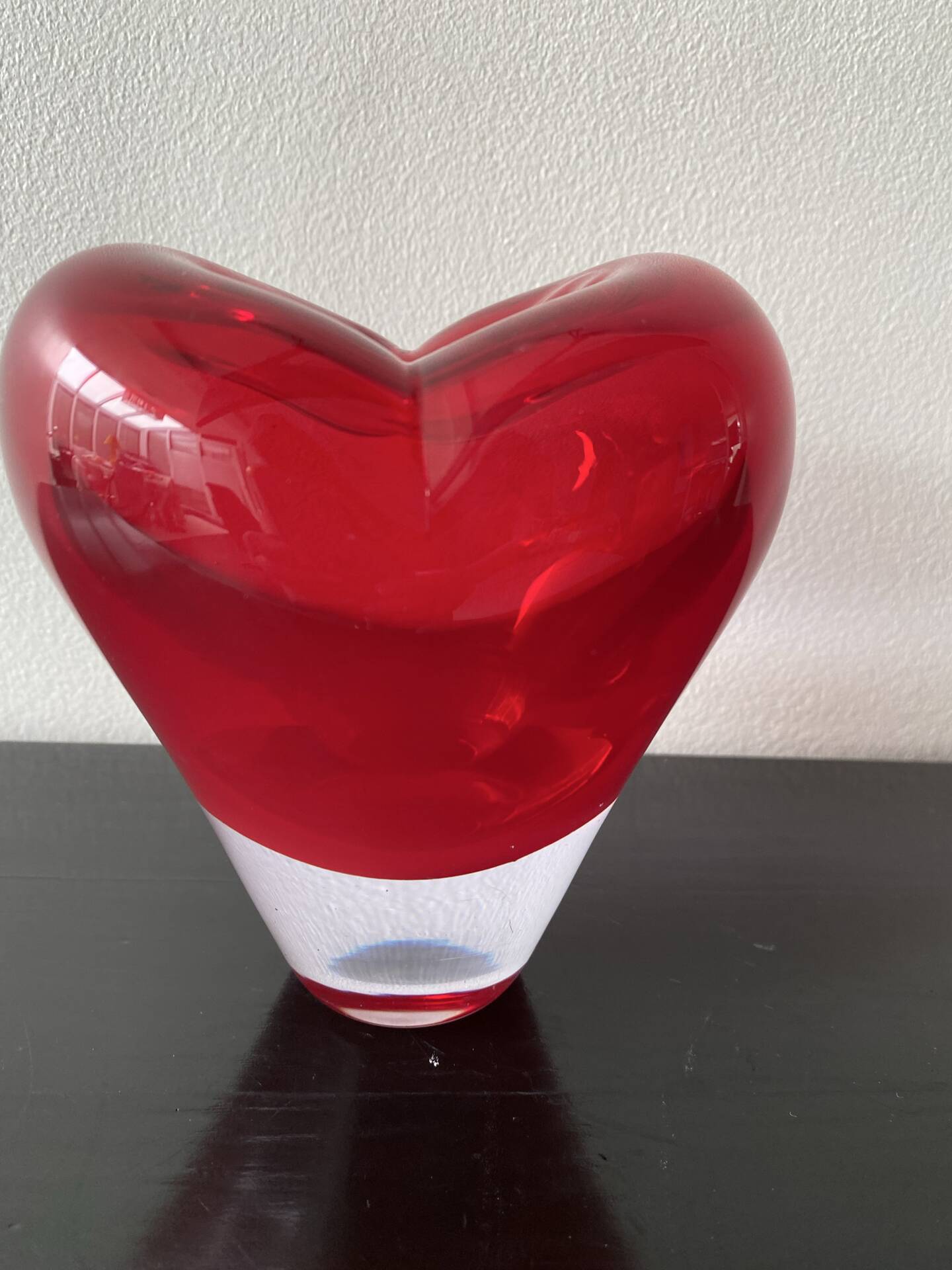 Red Heart Vase Murano attributed to Salviati by Maria Christina Hamel