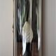 vintage mirror wall lamp, domed glass and golden brass