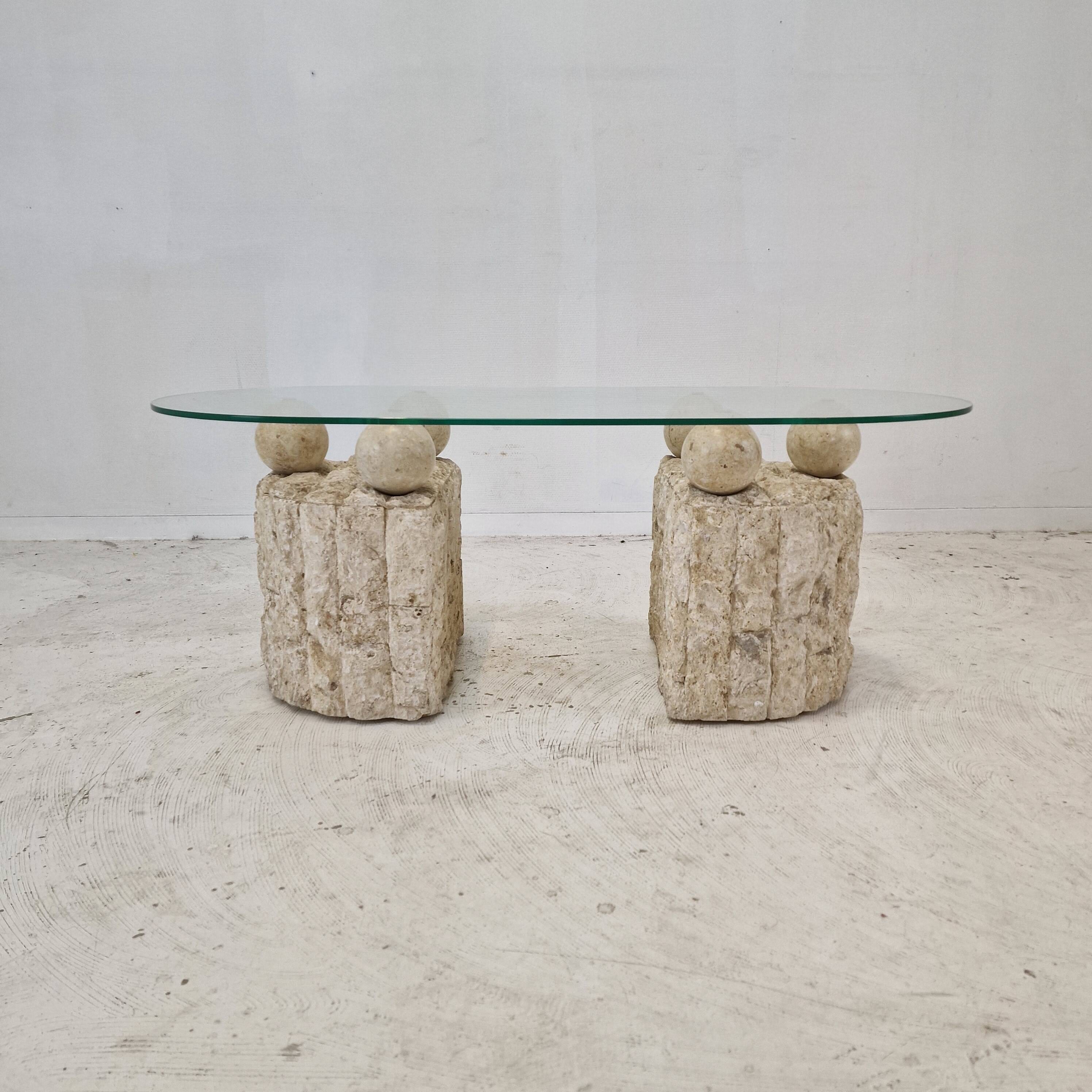 Magnussen Ponte Mactan Stone Coffee or Fossil Stone Table, 1980s