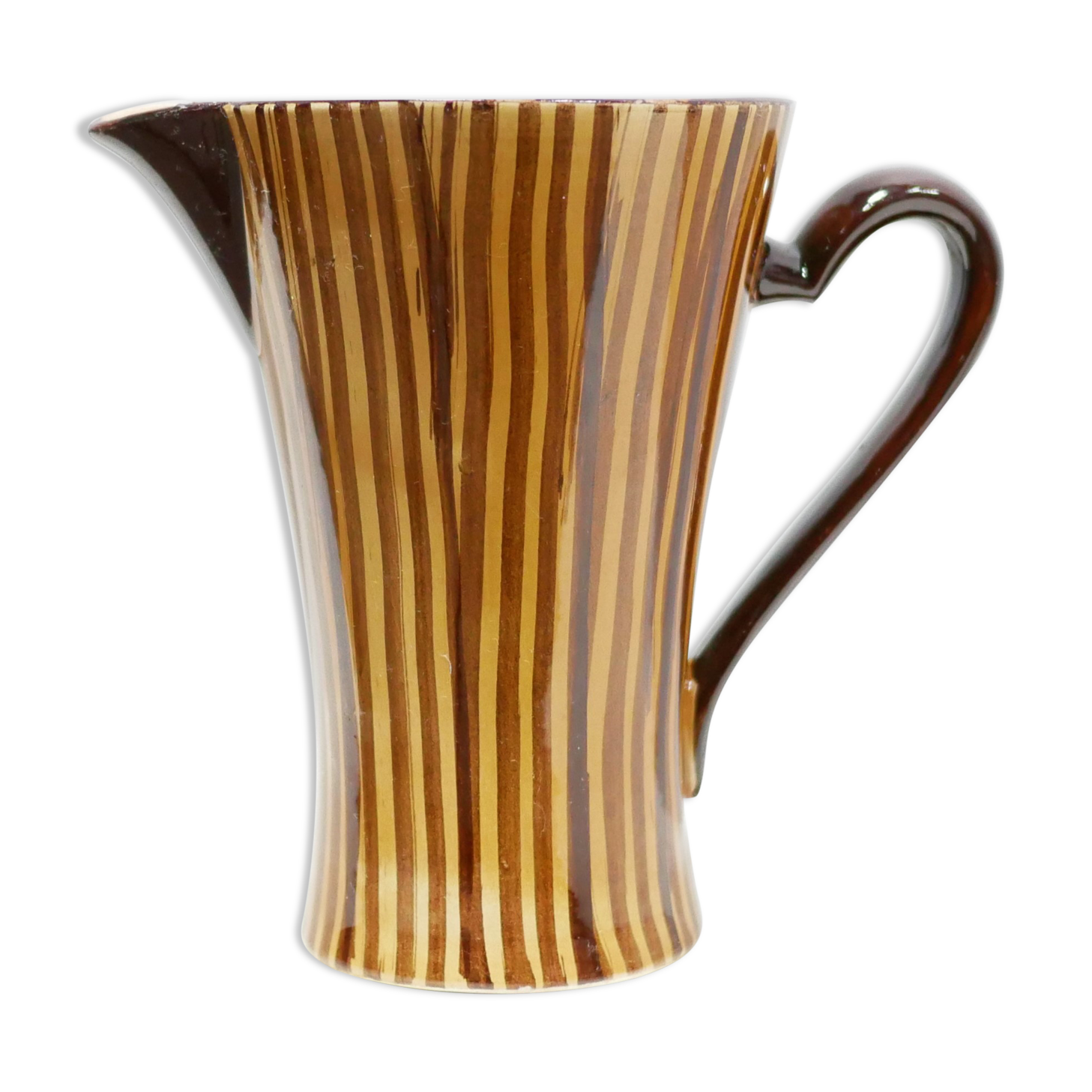 Vintage ceramic pitcher by the Sarreguemines manufacture