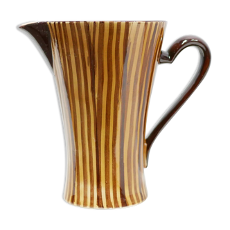 Vintage ceramic pitcher by the Sarreguemines manufacture
