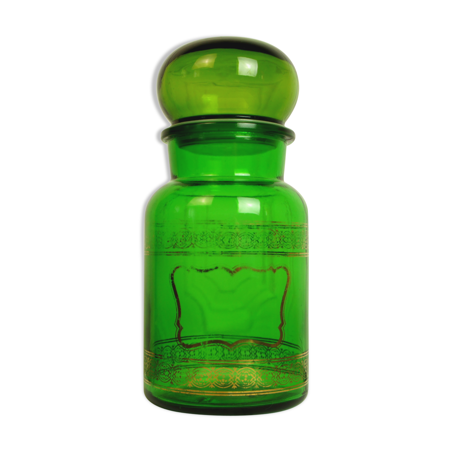 Moulded glass pharmacy jar