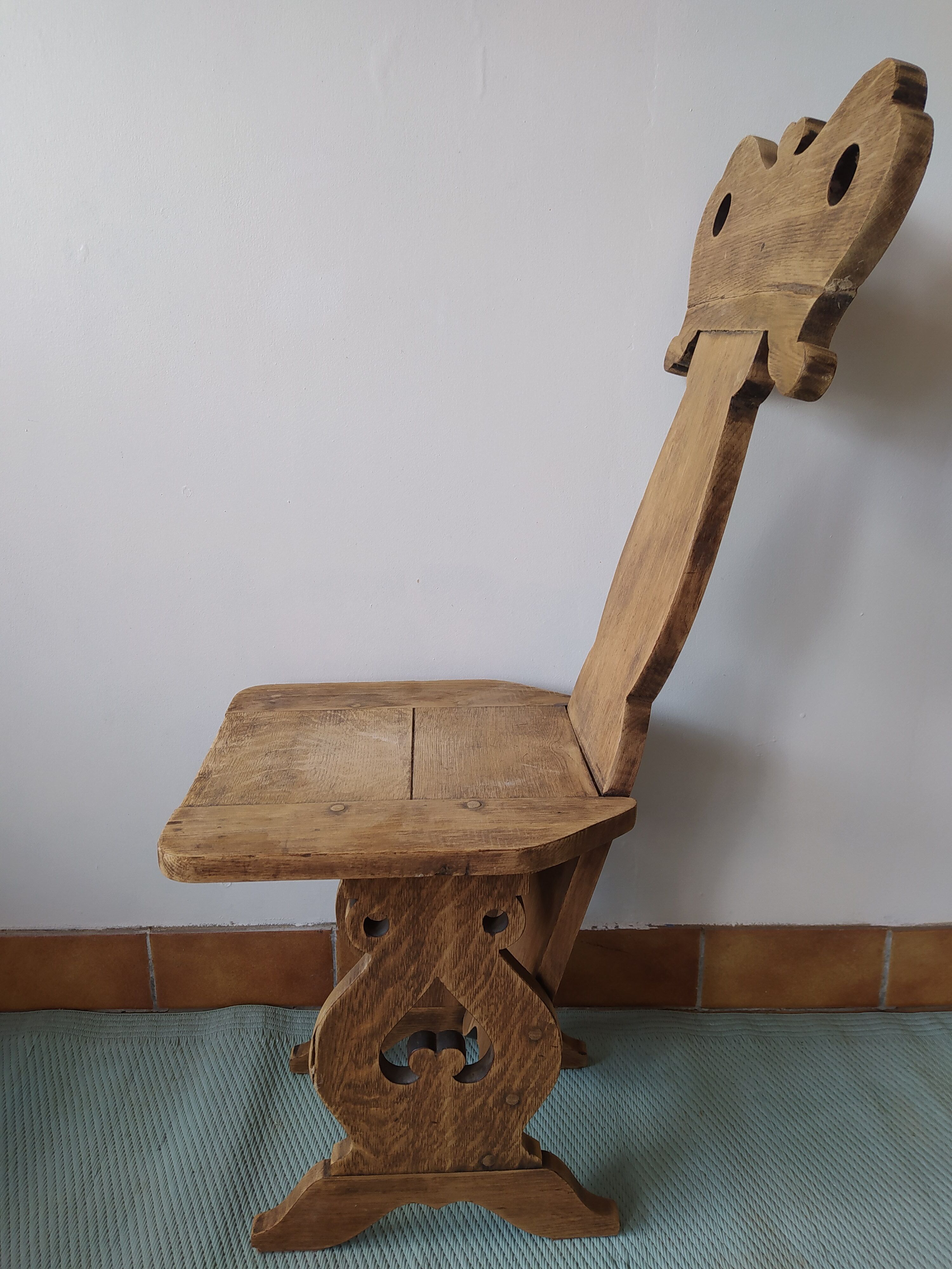 Brutalist chair of mountain chalet Savoyarde