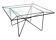 Vintage coffee table in steel and wire and glass  1970