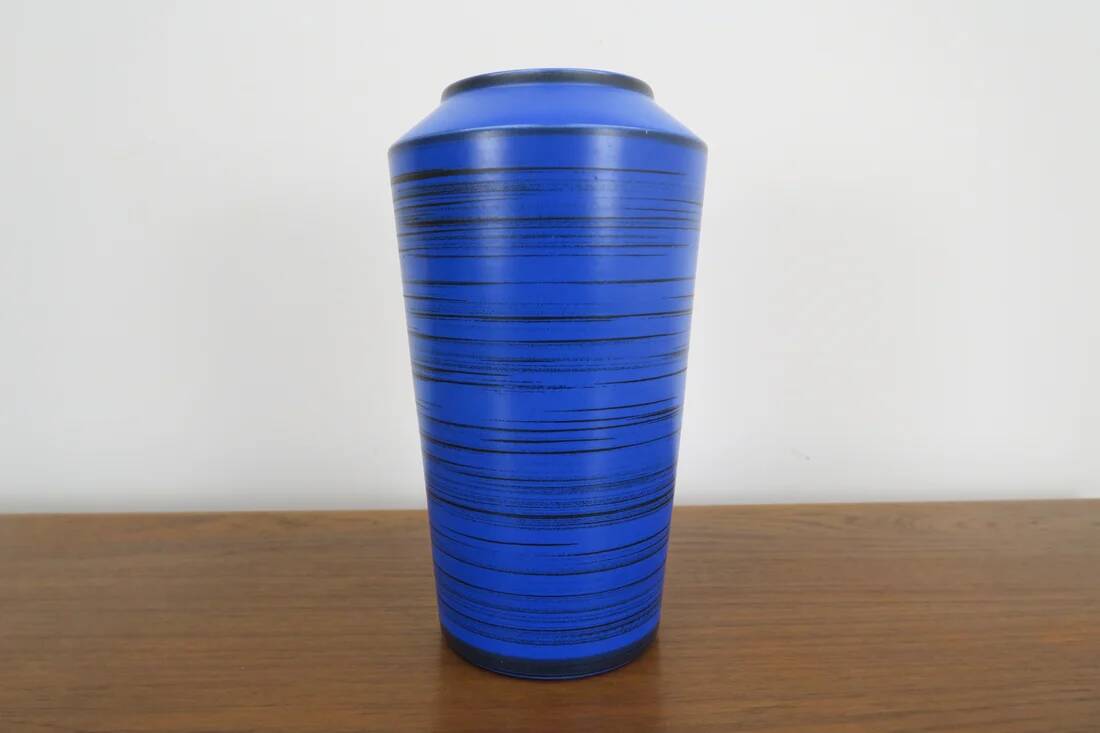 Blue and black ceramic vase, 1960s