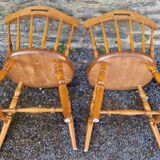 Paire de chaises en bois massif 1963 par Nesto Suède