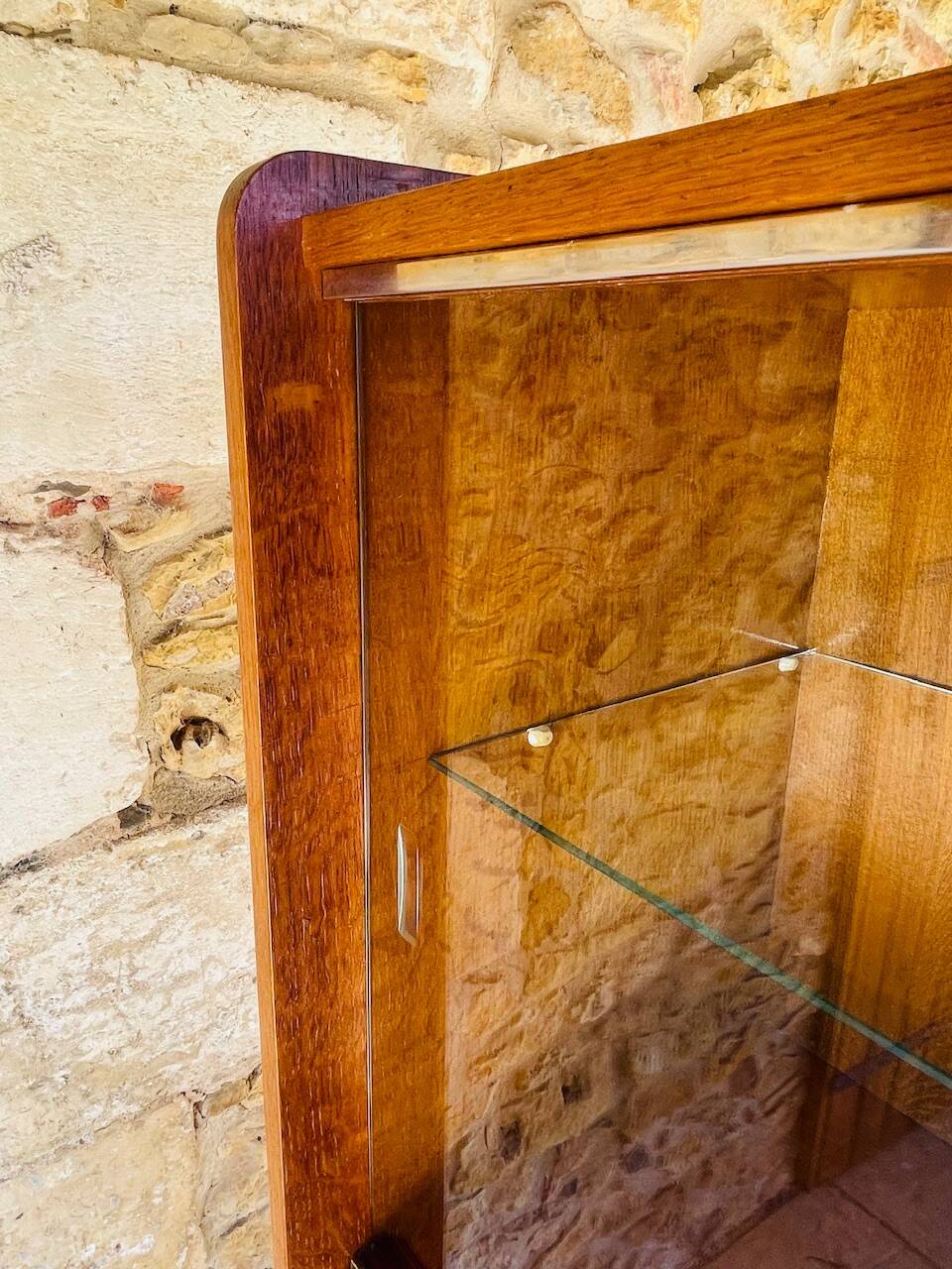 Storage unit/Library with sliding glass doors 1960s