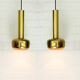 Pair pendants "Guldpendel" in brass design Vilhelm Lauritzen Louis Poulsen, Denmark