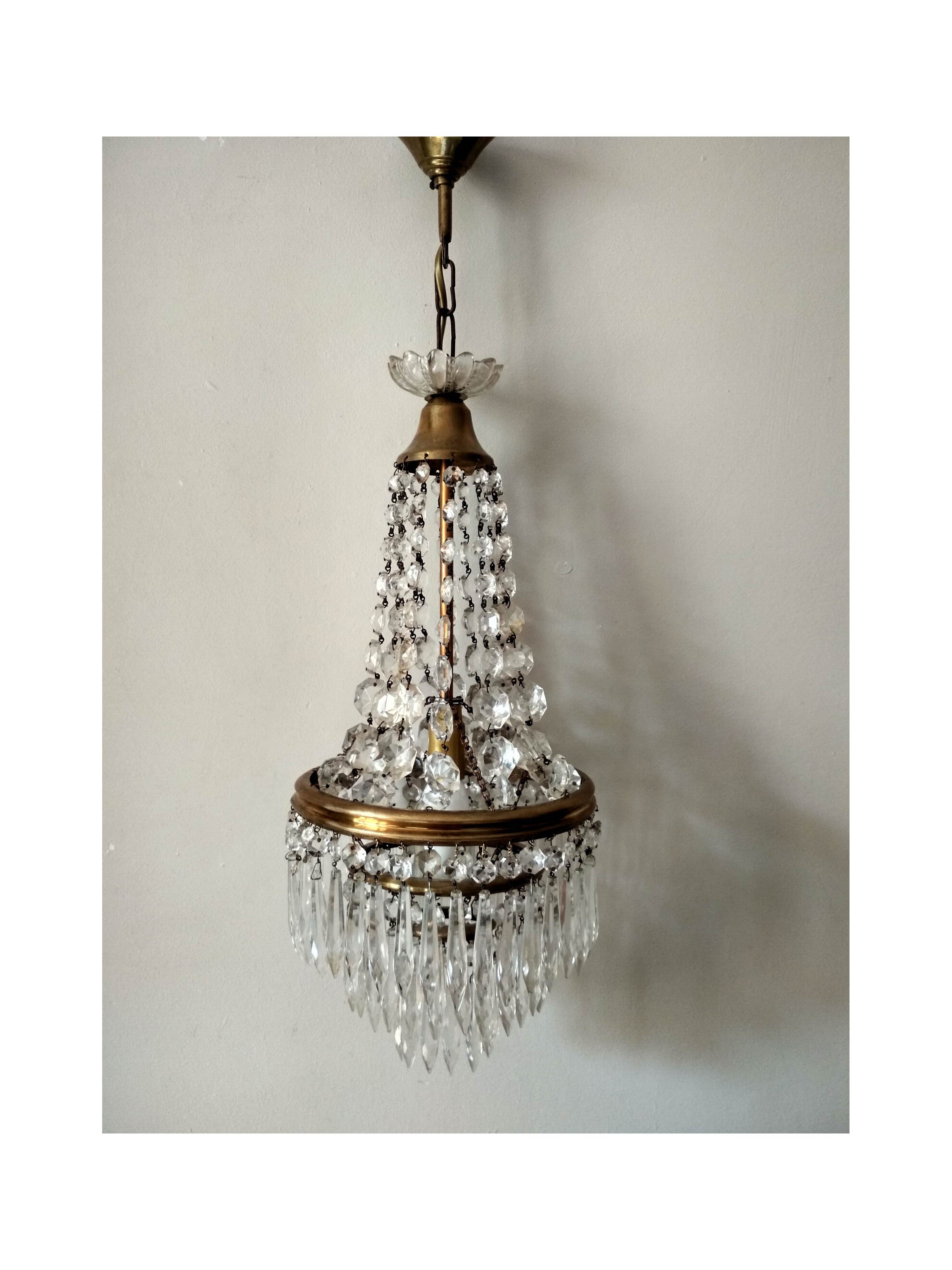 Cut glass stamped chandelier