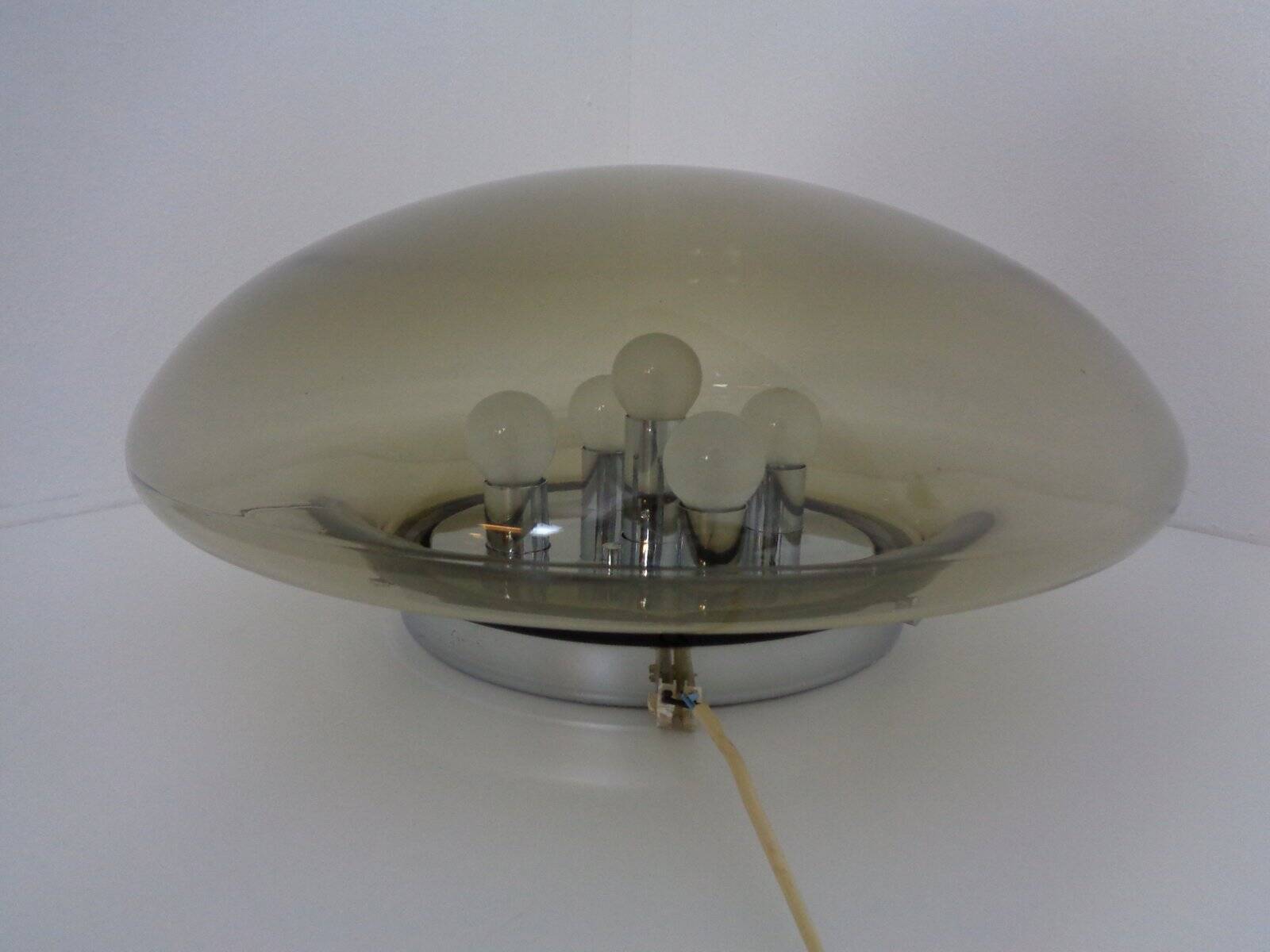 Large glass ceiling light from Limburg, 1960s
