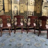 Suite of 4 Gondola Chairs in Mahogany Empire