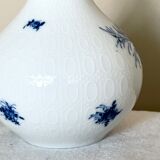 Rosenthal studio line, white and blue mid century porcelain vase, flowers decor by bjorn wiinblad,