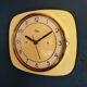 Clock formica vintage silent wall pendulum "Yellow Odo"