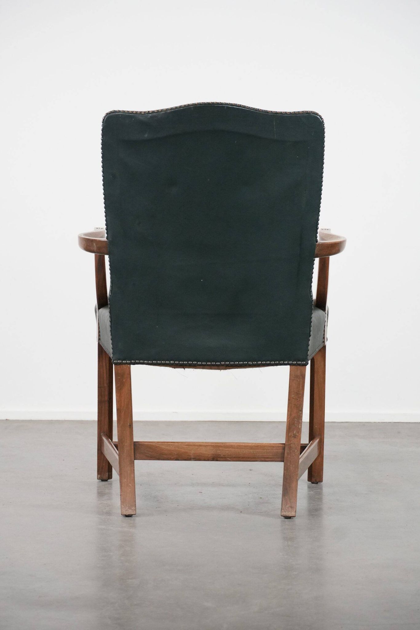 Old English cowhide and wooden Gainsborough side/desk chair