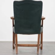 Old English cowhide and wooden Gainsborough side/desk chair