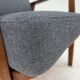 1970s, pair of Danish armchairs, reupholstered, furniture wool, teak, oak.