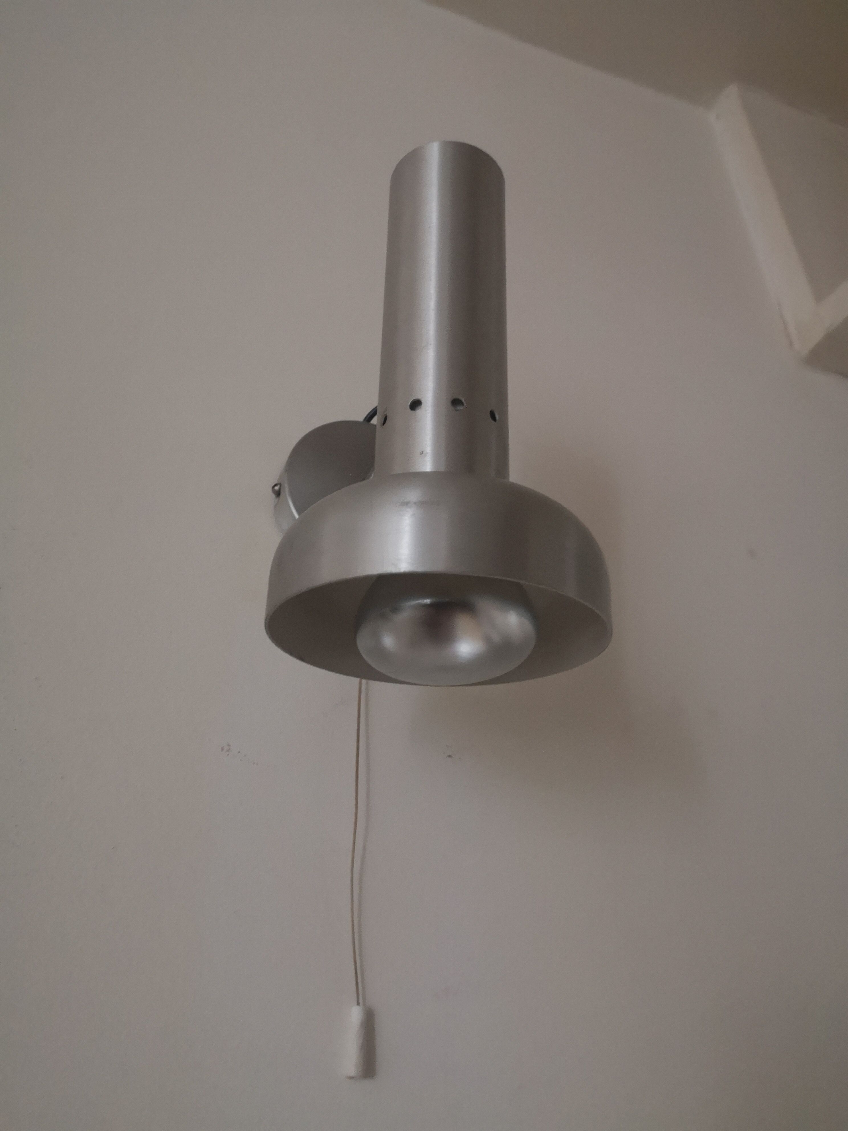 Wall lamp in brushed metal, design 1970