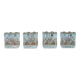 4 bougeoirs en verre ciselé