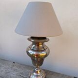 Large silver metal lamp with classic baluster o